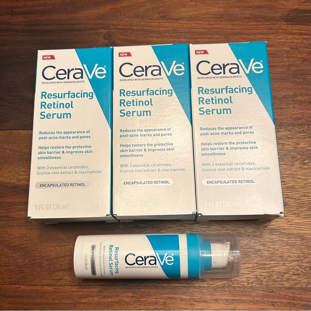 CeraVe Resurfacing Retinol Serum for Acne Prone Skin - lot of 3 new bottles